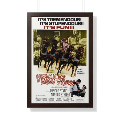 HERCULES IN NEW YORK 1969 - Framed Movie Poster 20" x 30" Walnut - The Sticker Space
