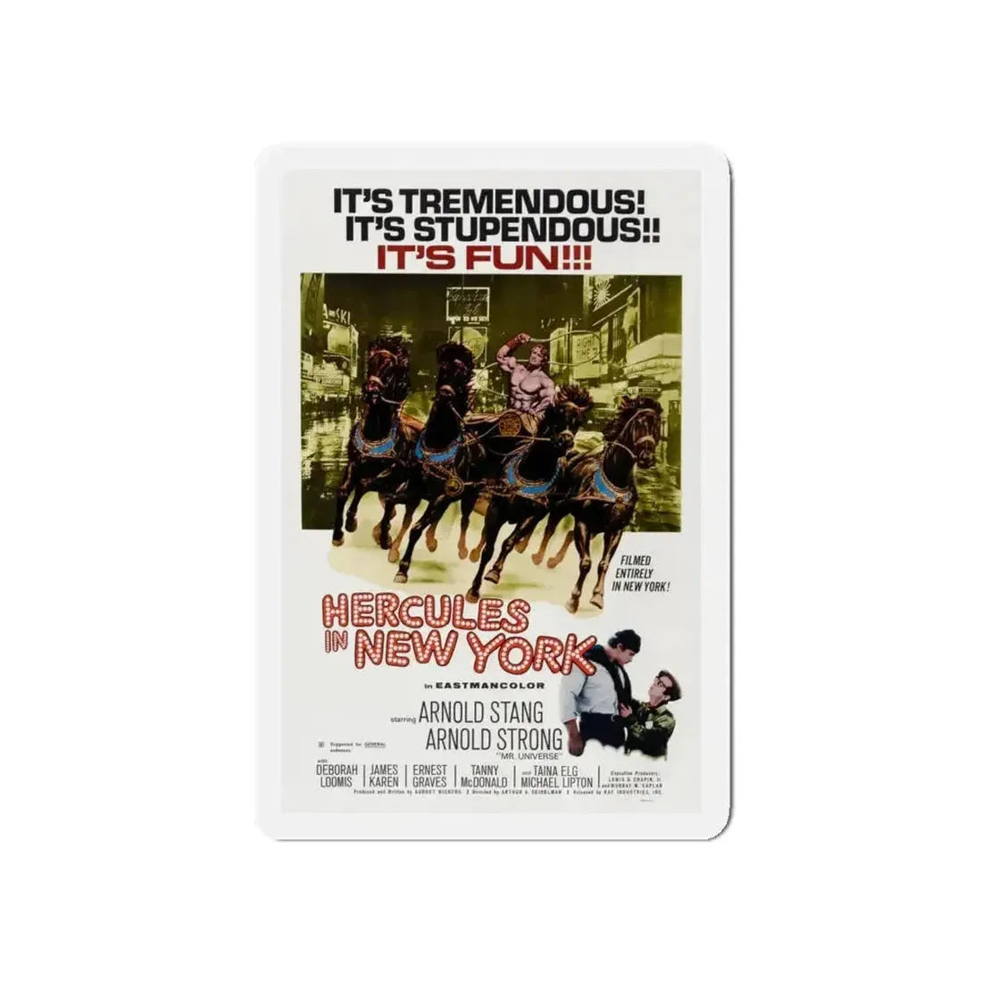 HERCULES IN NEW YORK 1969 Movie Poster - Refrigerator Magnet - The Sticker Space