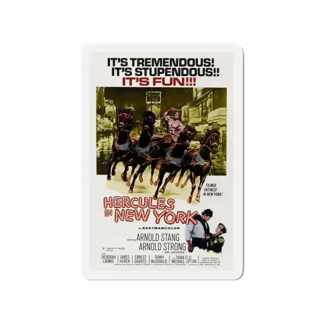 HERCULES IN NEW YORK 1969 Movie Poster - Refrigerator Magnet - The Sticker Space