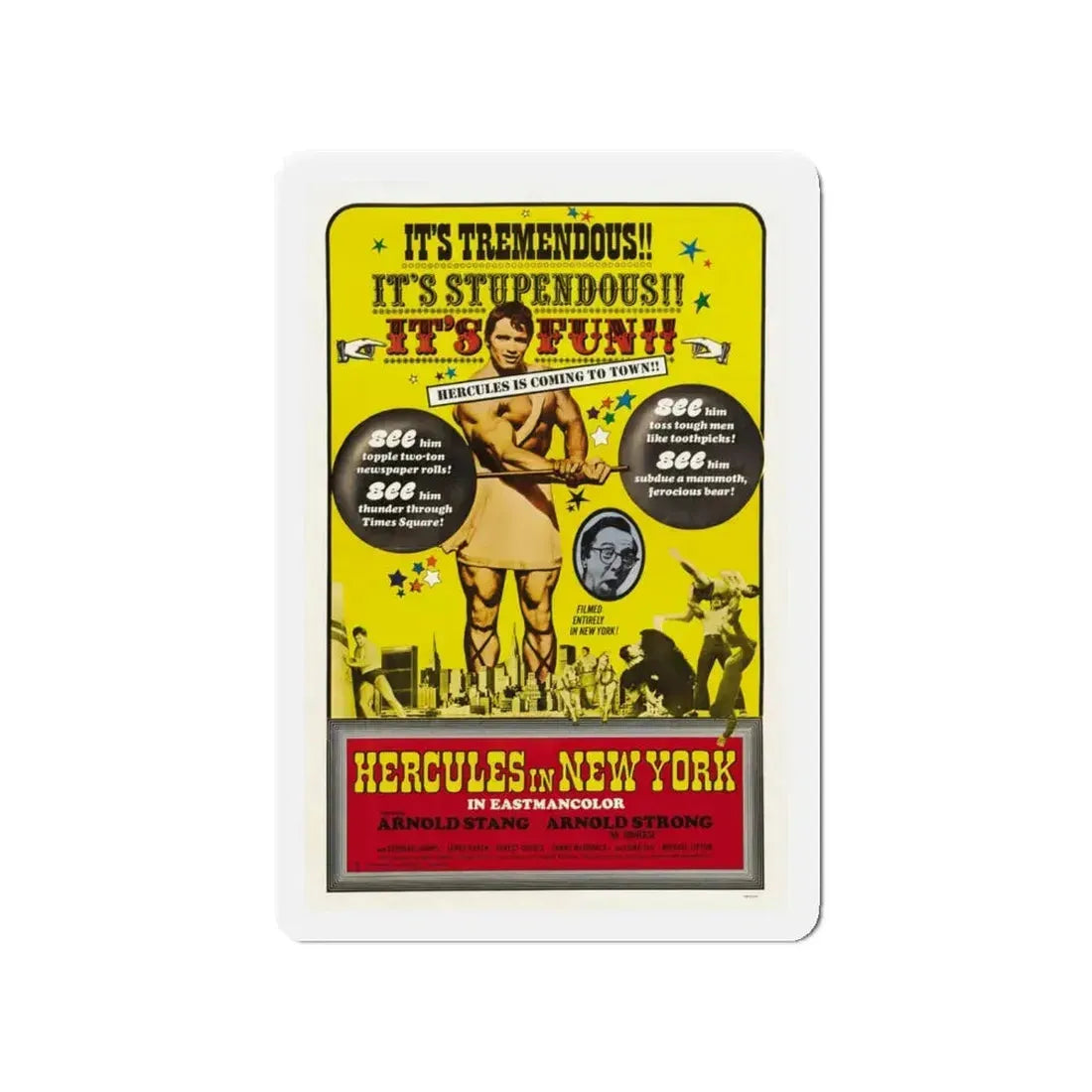 HERCULES IN NEW YORK (2) 1969 Movie Poster - Refrigerator Magnet 4 Inch - The Sticker Space