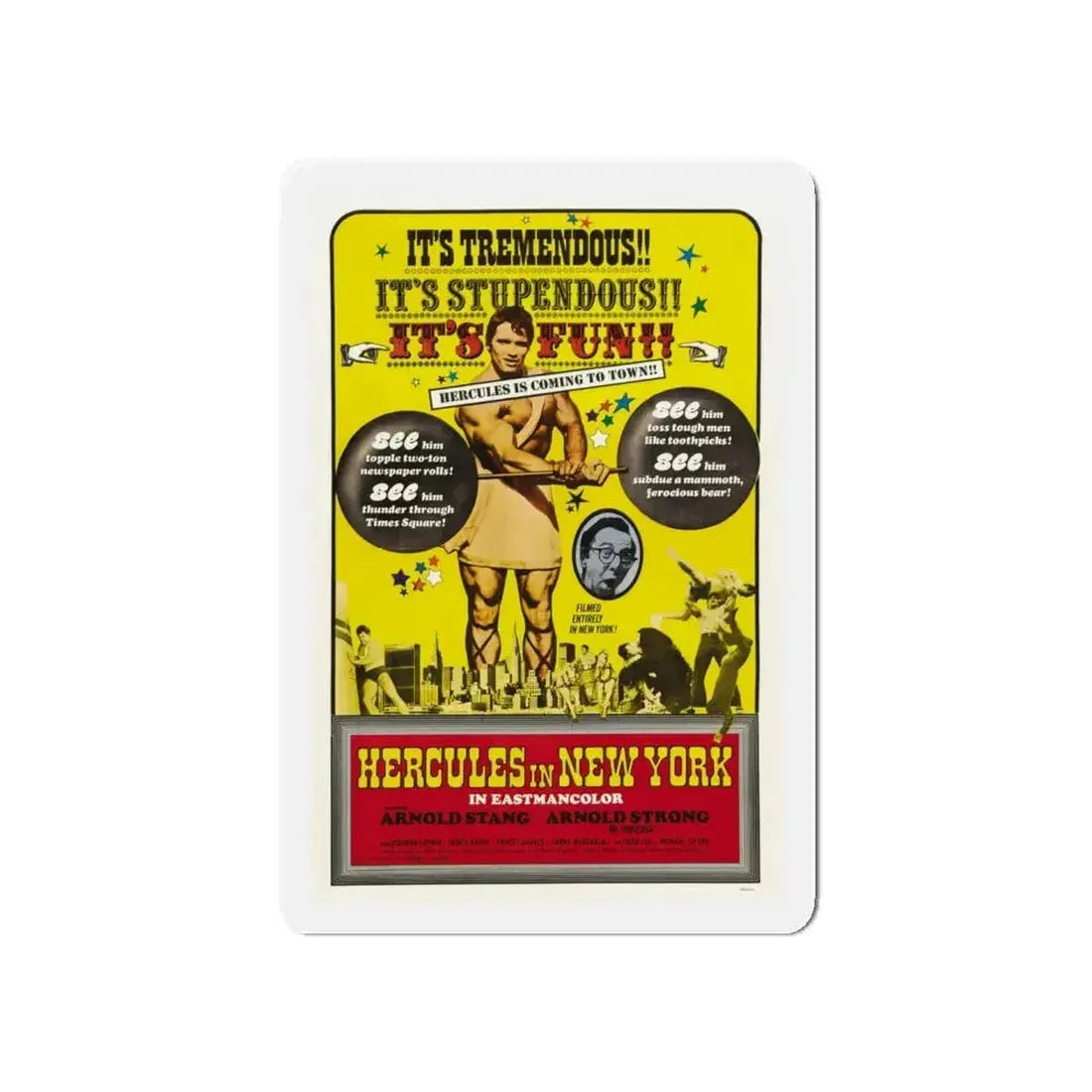 HERCULES IN NEW YORK (2) 1969 Movie Poster - Refrigerator Magnet - The Sticker Space