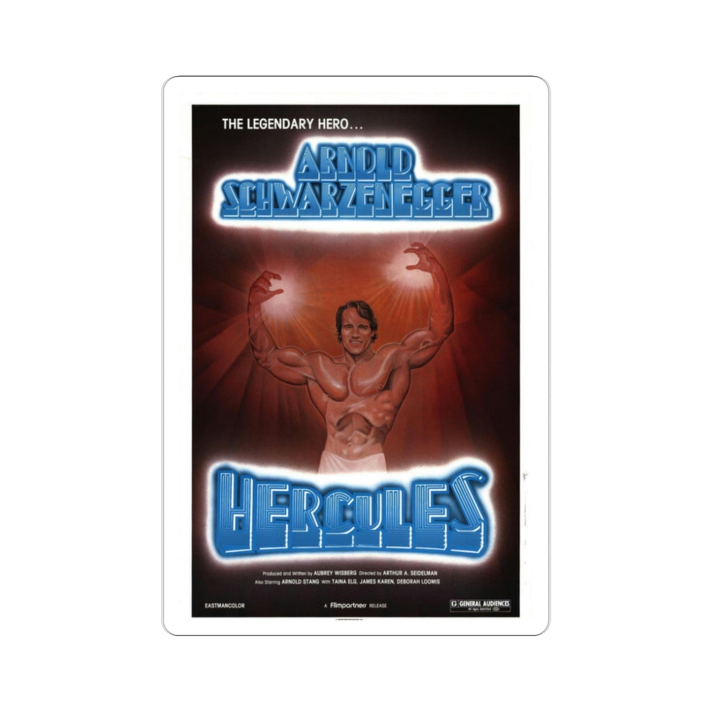 Hercules in New York aka Hercules Goes Bananas 1970 Movie Poster STICKER Vinyl Die-Cut Decal-2 Inch-The Sticker Space