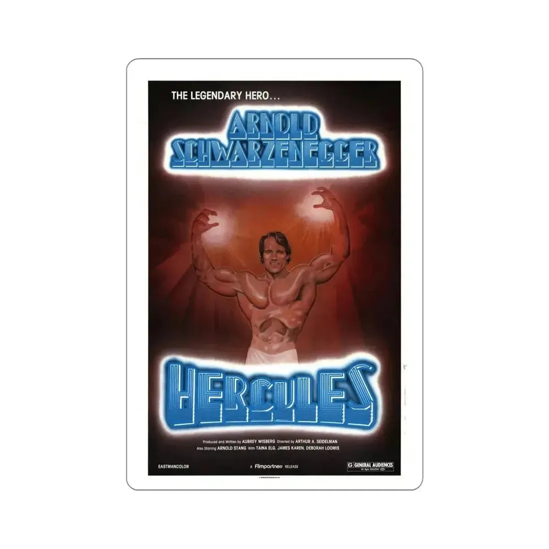 Hercules in New York aka Hercules Goes Bananas 1970 Movie Poster STICKER Vinyl Die-Cut Decal - The Sticker Space