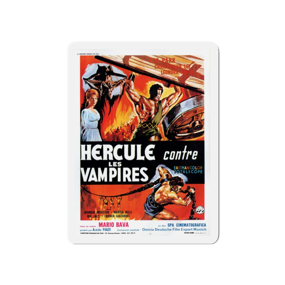 HERCULES IN THE HAUNTED WORLD (FRENCH) 1961 Movie Poster - Die-Cut Magnet-5" x 5"-The Sticker Space