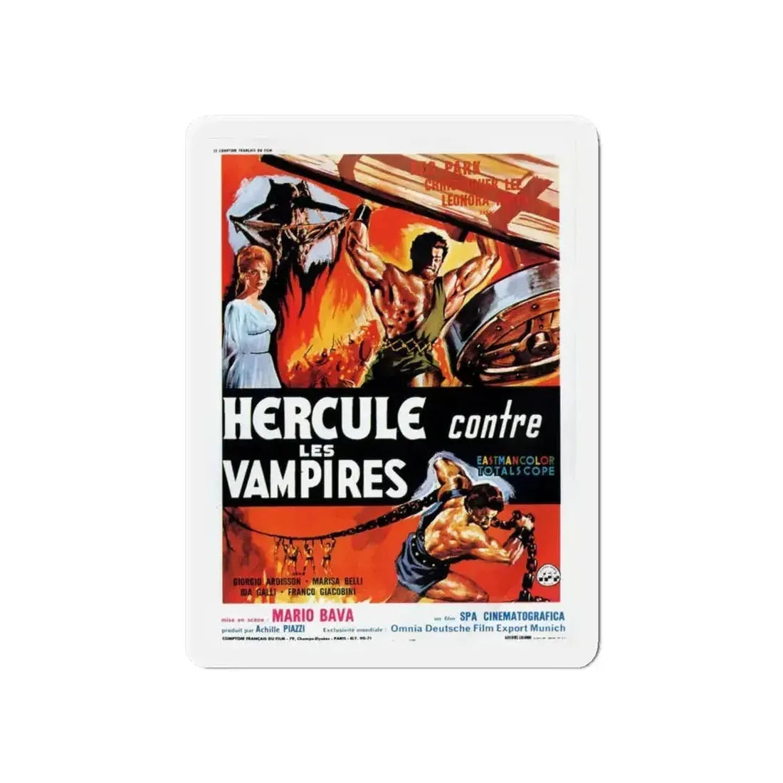 HERCULES IN THE HAUNTED WORLD (FRENCH) 1961 Movie Poster - Refrigerator Magnet - The Sticker Space