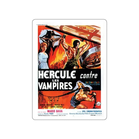 HERCULES IN THE HAUNTED WORLD (FRENCH) 1961 Movie Poster STICKER Vinyl Die-Cut Decal 2 Inch - The Sticker Space