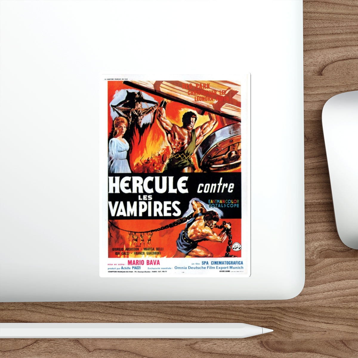 HERCULES IN THE HAUNTED WORLD (FRENCH) 1961 Movie Poster STICKER Vinyl Die-Cut Decal-The Sticker Space