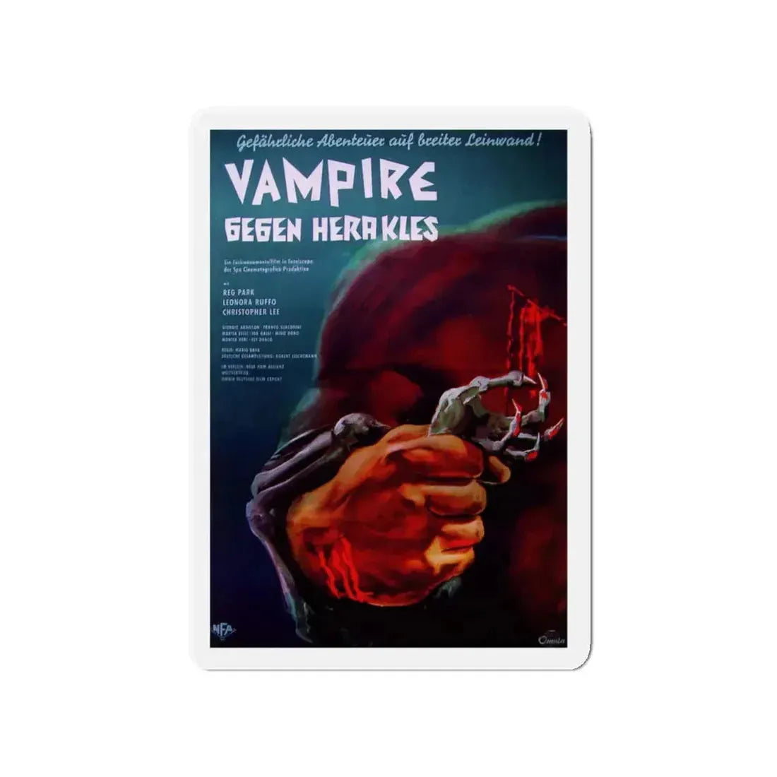 HERCULES IN THE HAUNTED WORLD (GERMAN) 1961 Movie Poster - Refrigerator Magnet 4 Inch - The Sticker Space