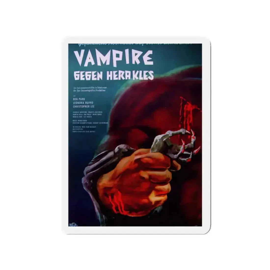 HERCULES IN THE HAUNTED WORLD (GERMAN) 1961 Movie Poster - Refrigerator Magnet - The Sticker Space