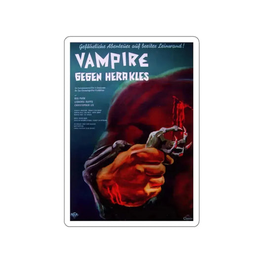 HERCULES IN THE HAUNTED WORLD (GERMAN) 1961 Movie Poster STICKER Vinyl Die-Cut Decal 2 Inch - The Sticker Space