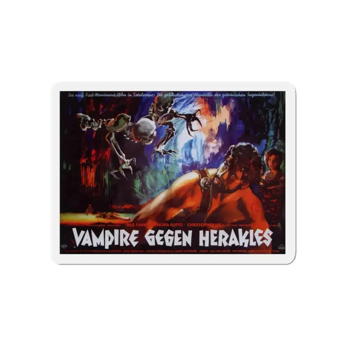 HERCULES IN THE HAUNTED WORLD (GERMAN) 2 1961 Movie Poster - Refrigerator Magnet 5 Inch - The Sticker Space