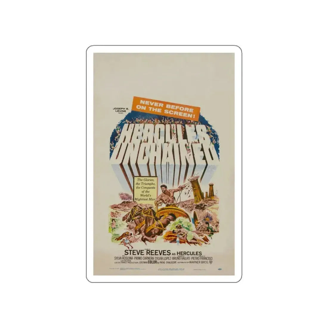 HERCULES UNCHAINED 1959 Movie Poster STICKER Vinyl Die-Cut Decal 4 Inch - The Sticker Space