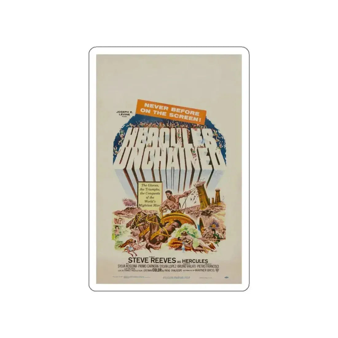 HERCULES UNCHAINED 1959 Movie Poster STICKER Vinyl Die-Cut Decal 5 Inch - The Sticker Space