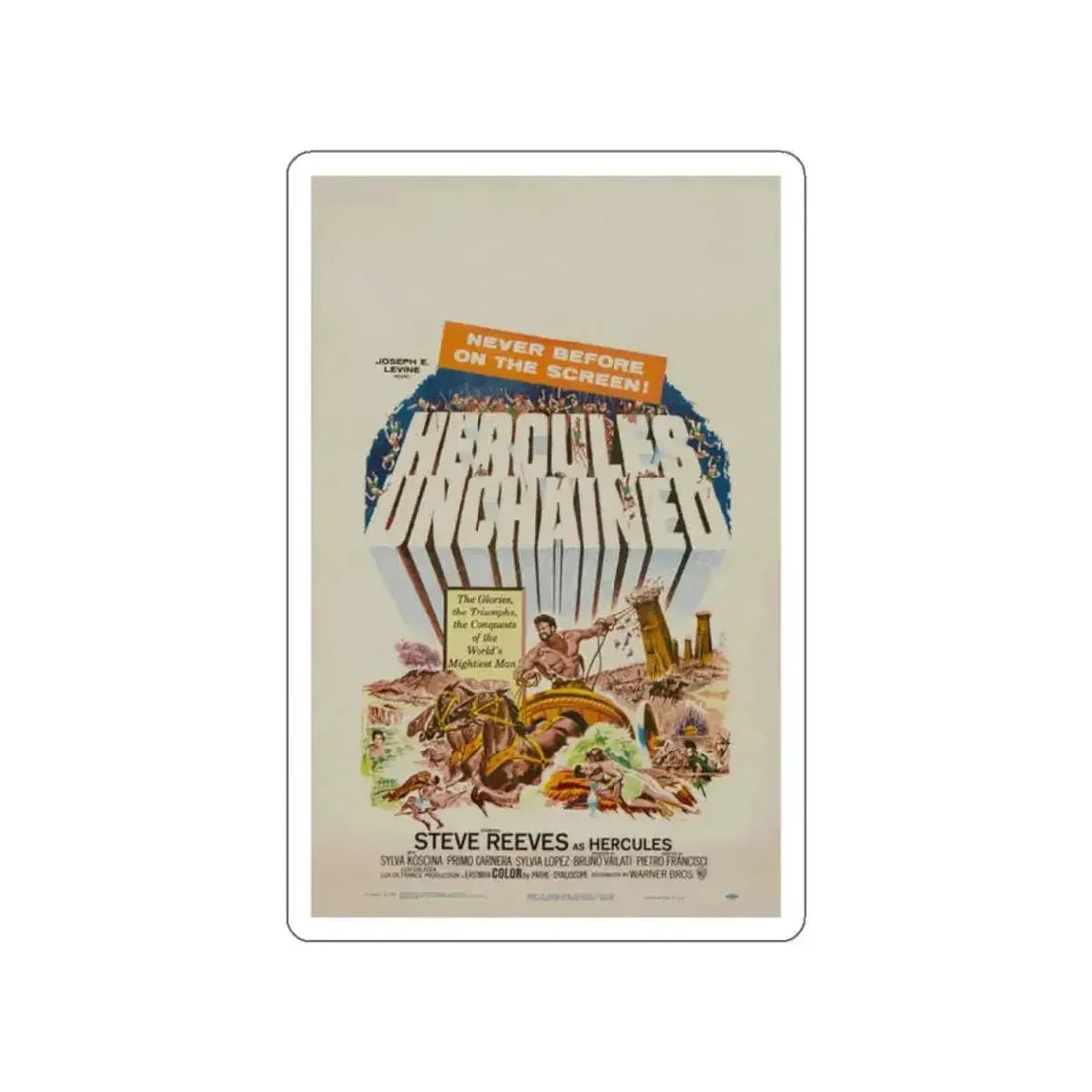 HERCULES UNCHAINED 1959 Movie Poster STICKER Vinyl Die-Cut Decal - The Sticker Space