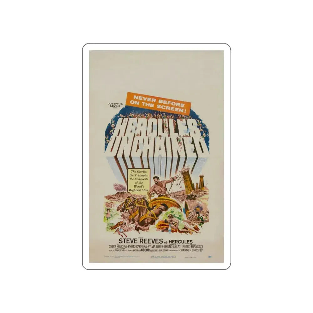 HERCULES UNCHAINED 1959 Movie Poster STICKER Vinyl Die-Cut Decal - The Sticker Space