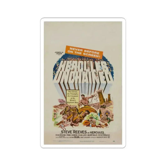 HERCULES UNCHAINED 1959 Movie Poster - STICKER Vinyl Kiss-Cut Decal 2 Inch White - The Sticker Space