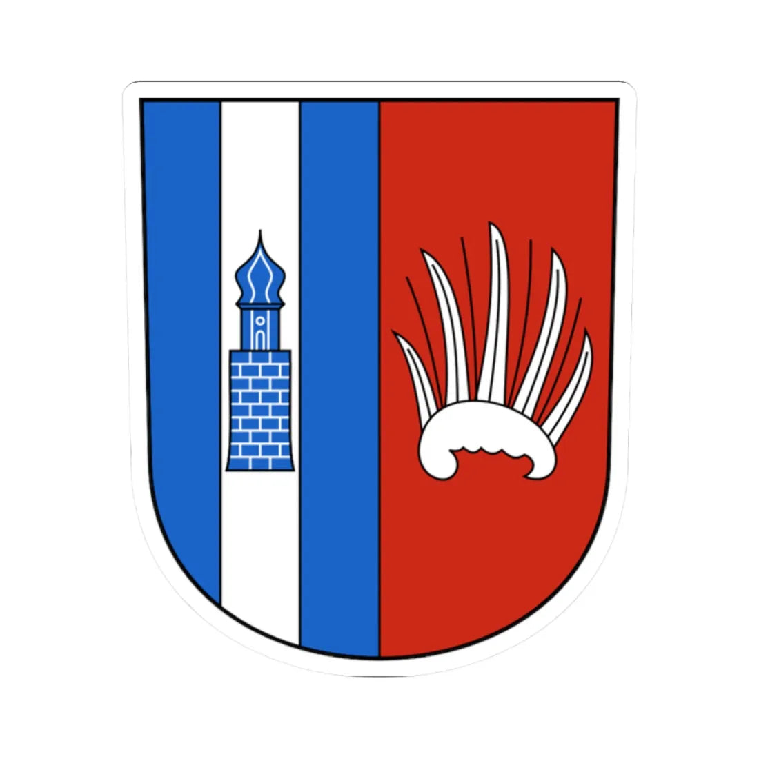 Herdern-blazon (Switzerland) (Coat of Arms) STICKER Vinyl Kiss-Cut Decal 2 Inch White - The Sticker Space