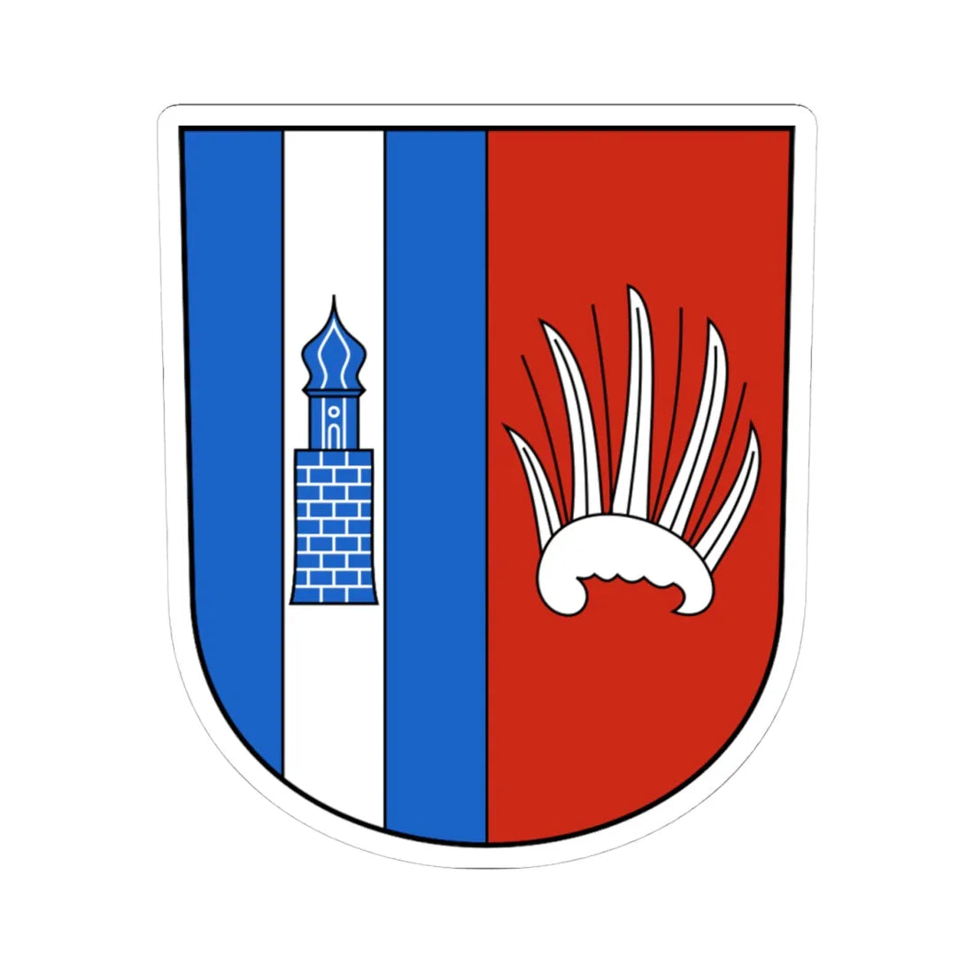 Herdern-blazon (Switzerland) (Coat of Arms) STICKER Vinyl Kiss-Cut Decal 4 Inch White - The Sticker Space
