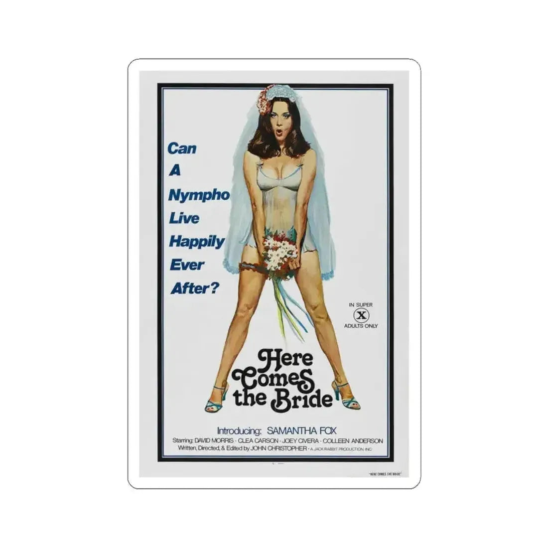 HERE COMES THE BRIDE 1978 Movie Poster - STICKER Vinyl Kiss-Cut Decal 6 Inch White - The Sticker Space