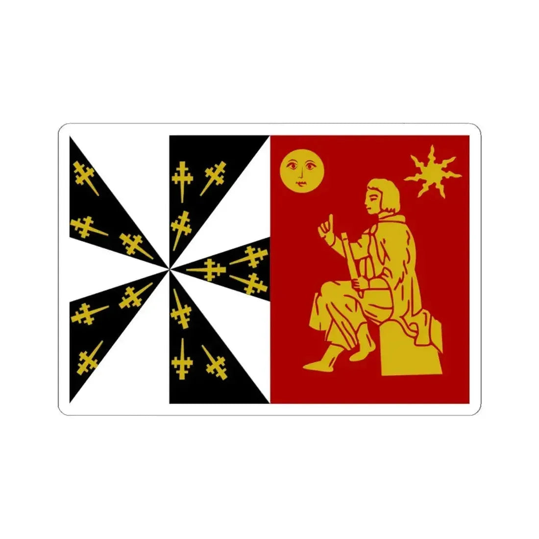 Herne vlag (Belgium) STICKER Vinyl Kiss-Cut Decal 4 Inch White - The Sticker Space