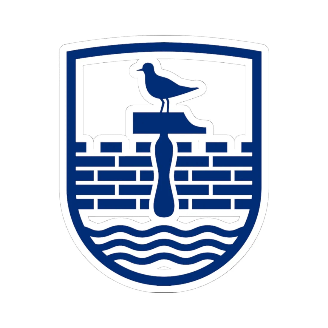 Herning Kommune byvåben (Denmark) (Coat of Arms) STICKER Vinyl Kiss-Cut Decal 4 Inch White - The Sticker Space