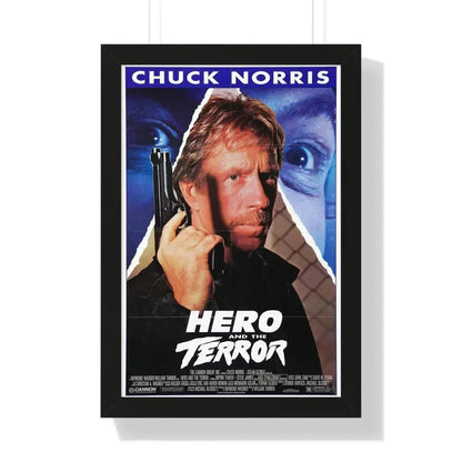 HERO AND THE TERROR 1988 - Framed Movie Poster 16″ x 24″ Black - The Sticker Space