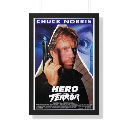 HERO AND THE TERROR 1988 - Framed Movie Poster 20" x 30" Black - The Sticker Space