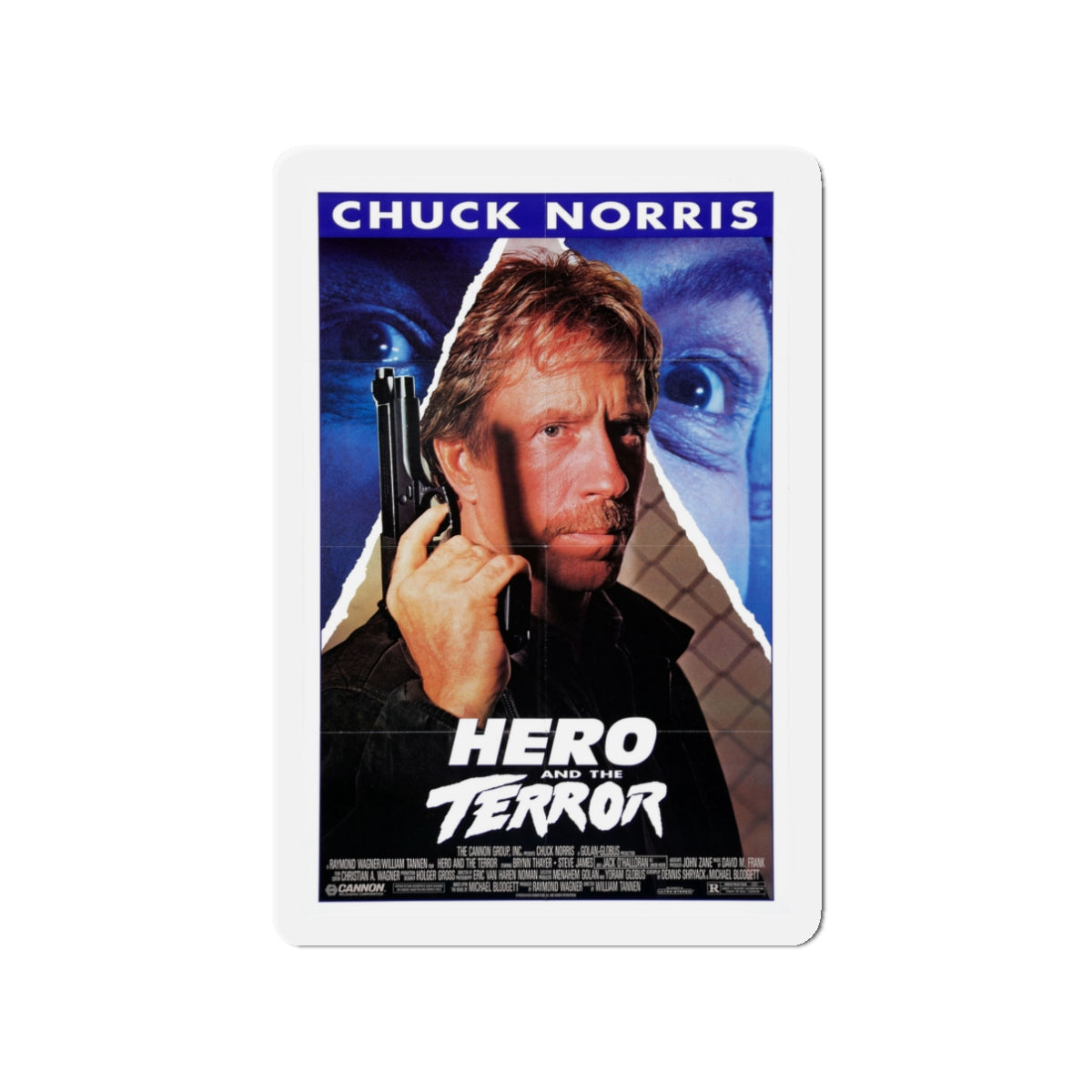 HERO AND THE TERROR 1988 Movie Poster - Die-Cut Magnet-3" x 3"-The Sticker Space