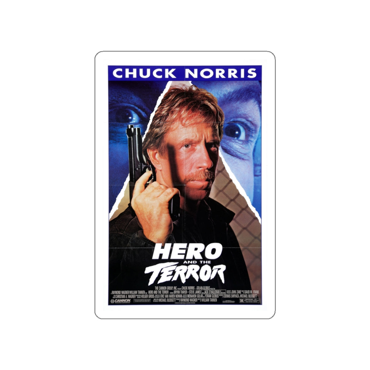 HERO AND THE TERROR 1988 Movie Poster STICKER Vinyl Die-Cut Decal-3 Inch-The Sticker Space