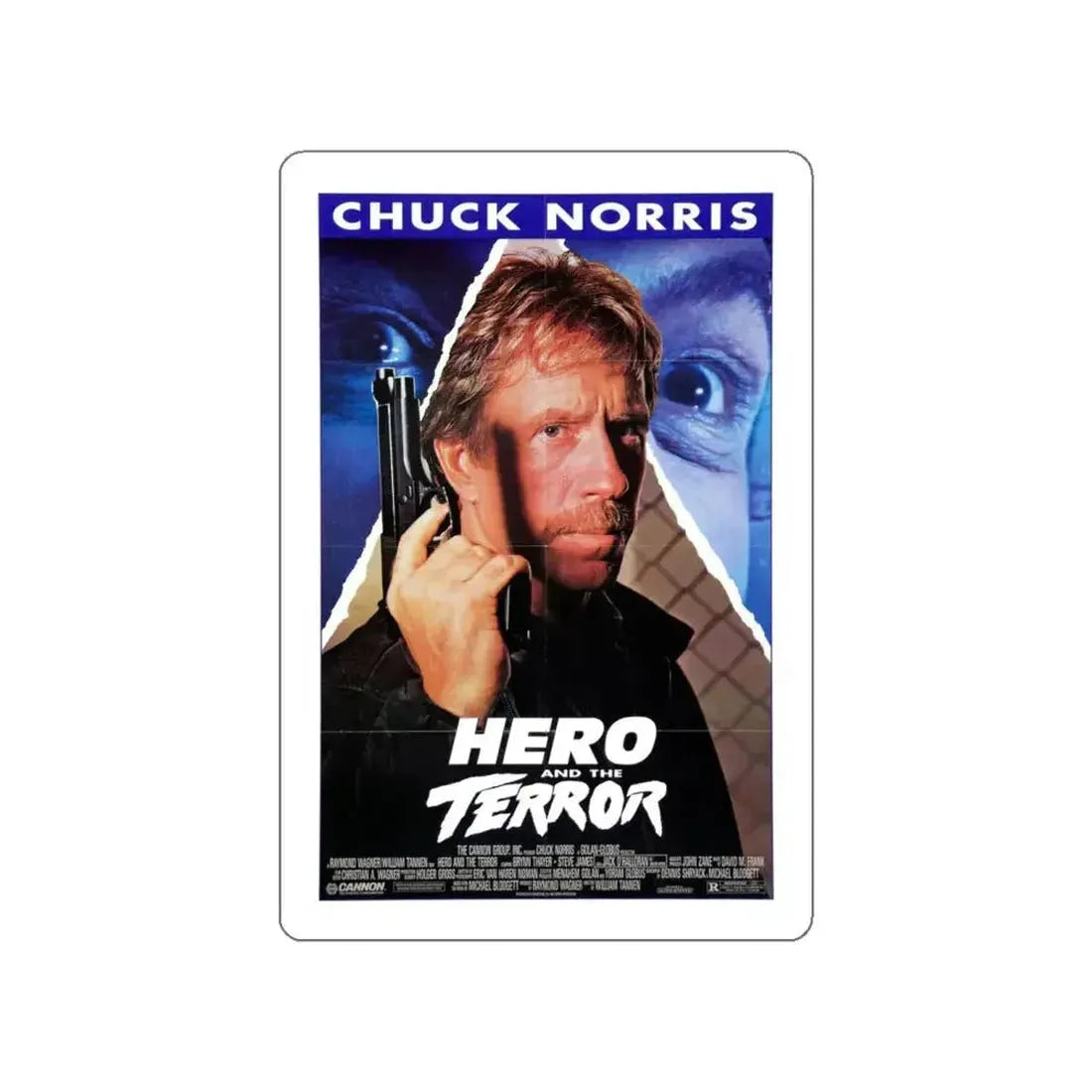 HERO AND THE TERROR 1988 Movie Poster STICKER Vinyl Die-Cut Decal - The Sticker Space