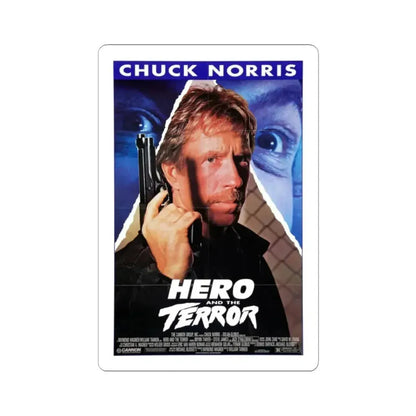 HERO AND THE TERROR 1988 Movie Poster - STICKER Vinyl Kiss-Cut Decal 2 Inch White - The Sticker Space