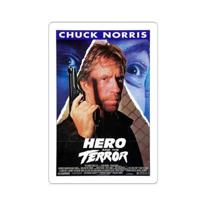 HERO AND THE TERROR 1988 Movie Poster - STICKER Vinyl Kiss-Cut Decal 3 Inch White - The Sticker Space
