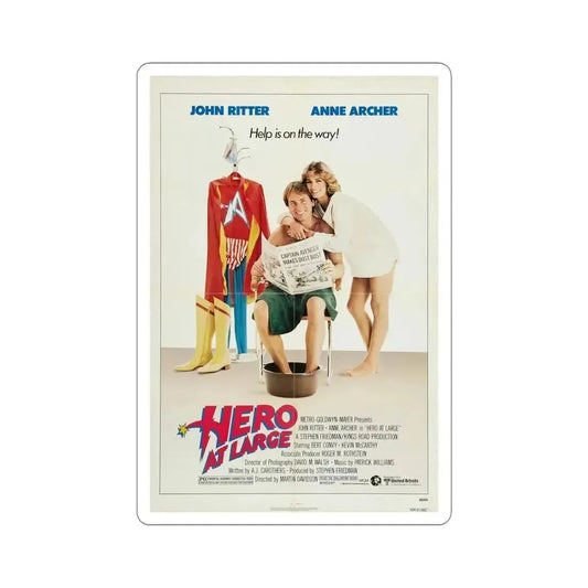 Hero at Large 1980 Movie Poster STICKER Vinyl Die-Cut Decal 6 Inch - The Sticker Space