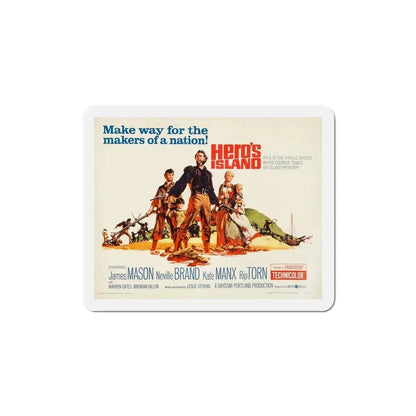 Hero's Island 1962 Movie Poster Refrigerator Magnet 4 Inch - The Sticker Space