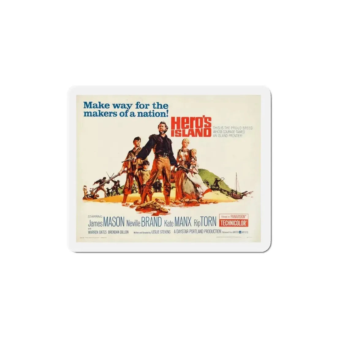 Hero's Island 1962 Movie Poster Refrigerator Magnet - The Sticker Space