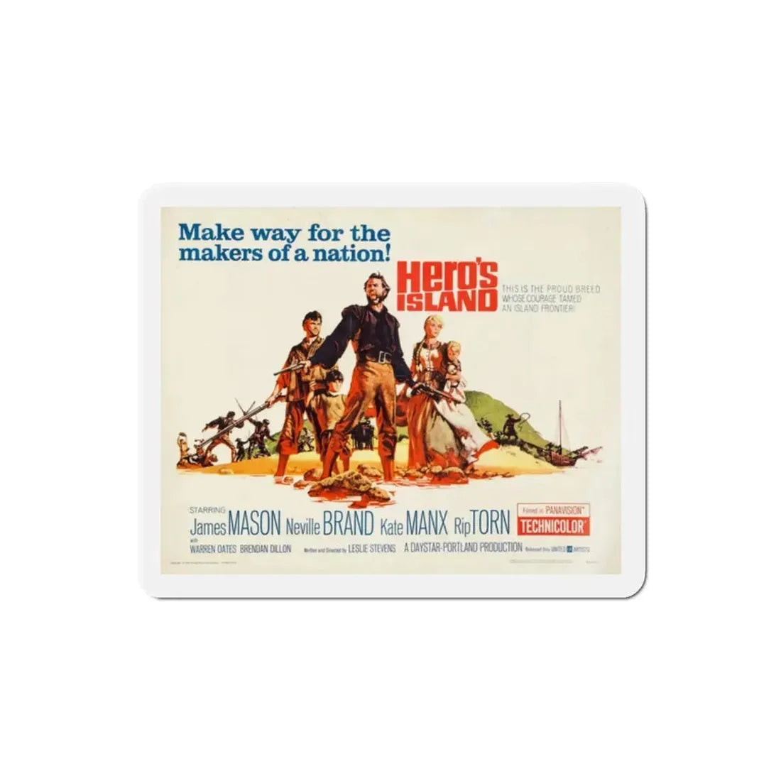 Hero's Island 1962 Movie Poster Refrigerator Magnet - The Sticker Space