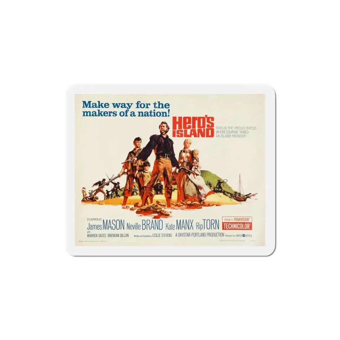 Hero's Island 1962 Movie Poster Refrigerator Magnet - The Sticker Space