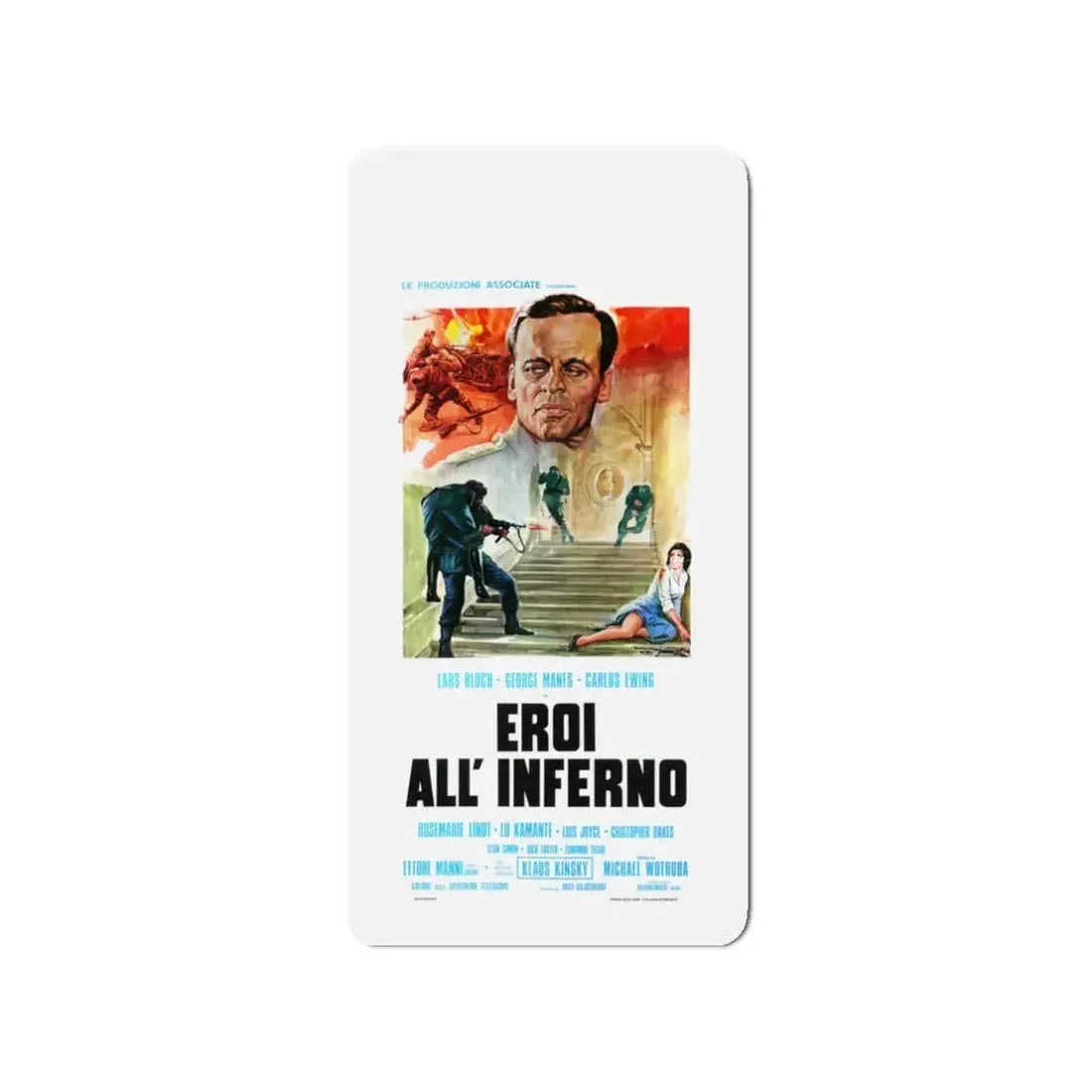 HEROES IN HELL 1974 Movie Poster - Refrigerator Magnet 3 Inch - The Sticker Space