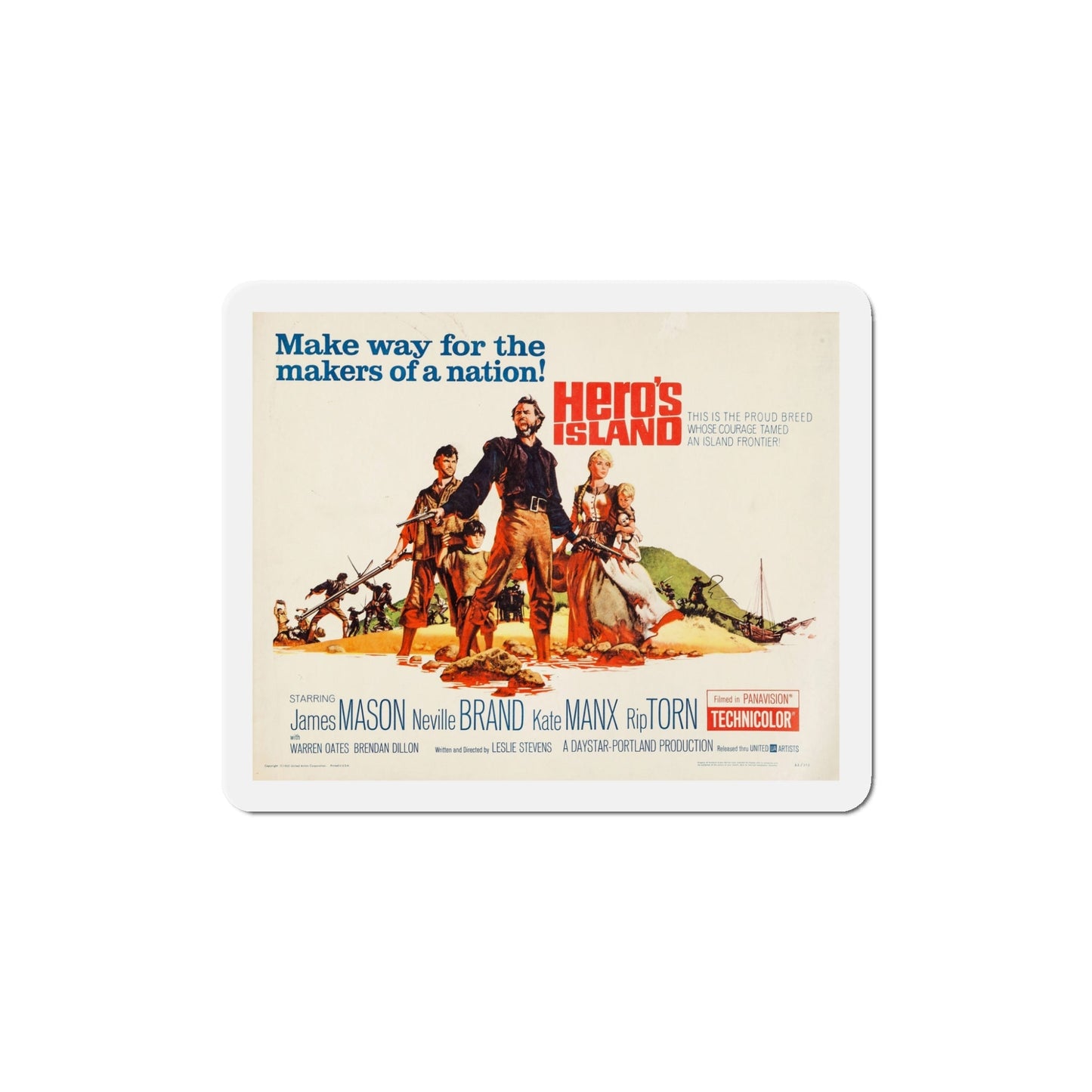 Hero's Island 1962 Movie Poster Die-Cut Magnet-5 Inch-The Sticker Space