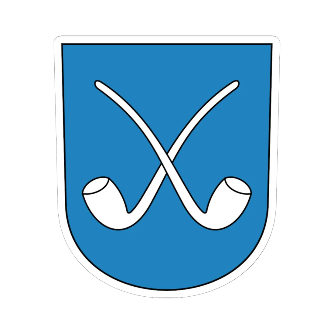 Herschmettlen coat of arms (Switzerland) (Coat of Arms) STICKER Vinyl Kiss-Cut Decal 6 Inch White - The Sticker Space