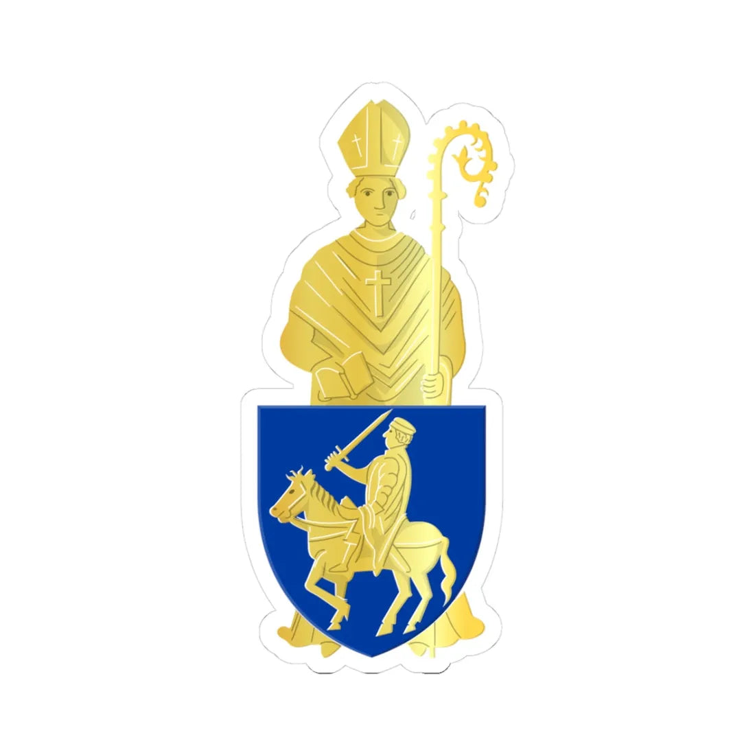 Herstal B wapen (Belgium) (Coat of Arms) STICKER Vinyl Kiss-Cut Decal 3 Inch White - The Sticker Space