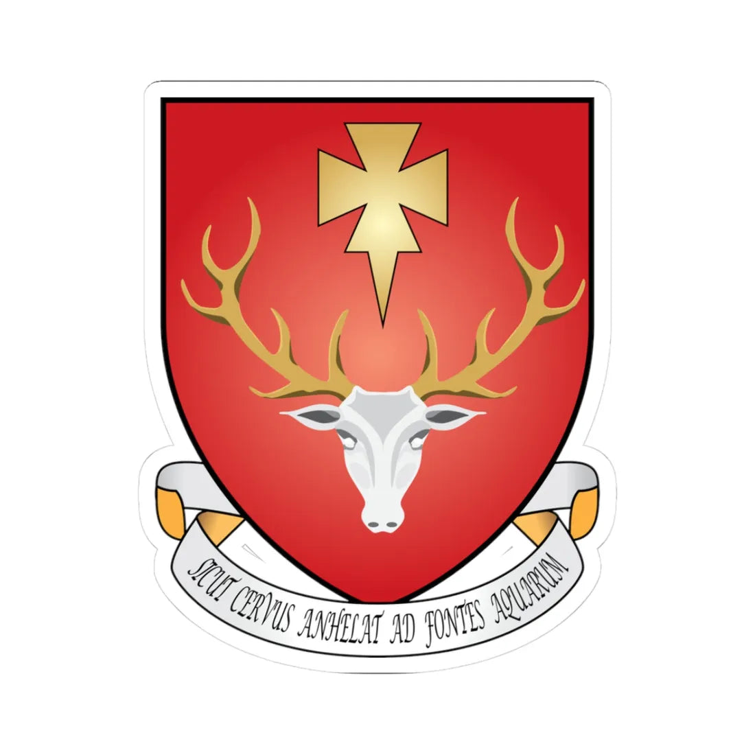 Hertford College Oxford Coat Of Arms Motto (England) (Coat of Arms) STICKER Vinyl Kiss-Cut Decal 3 Inch White - The Sticker Space