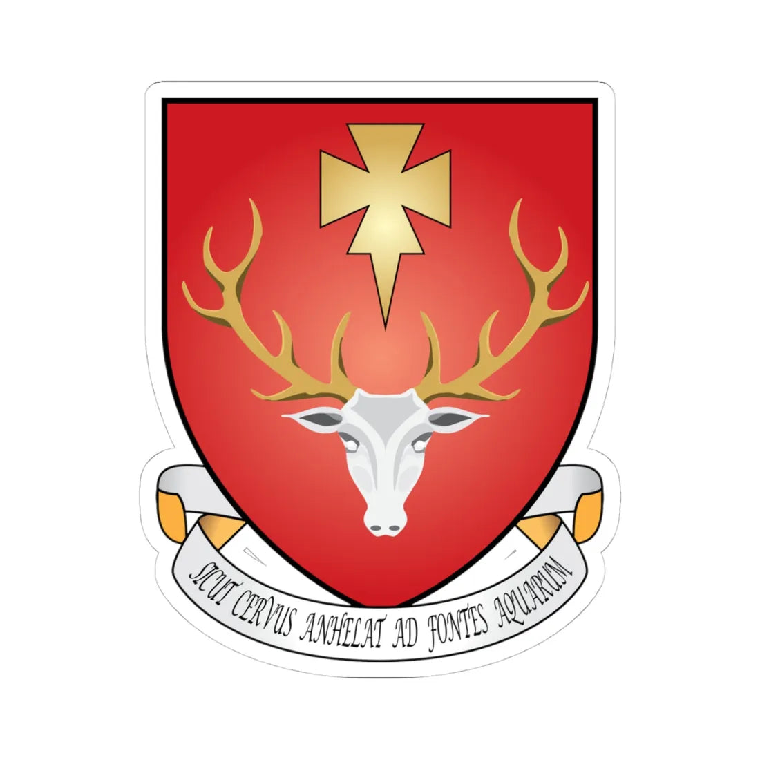 Hertford College Oxford Coat Of Arms Motto (England) (Coat of Arms) STICKER Vinyl Kiss-Cut Decal 4 Inch White - The Sticker Space