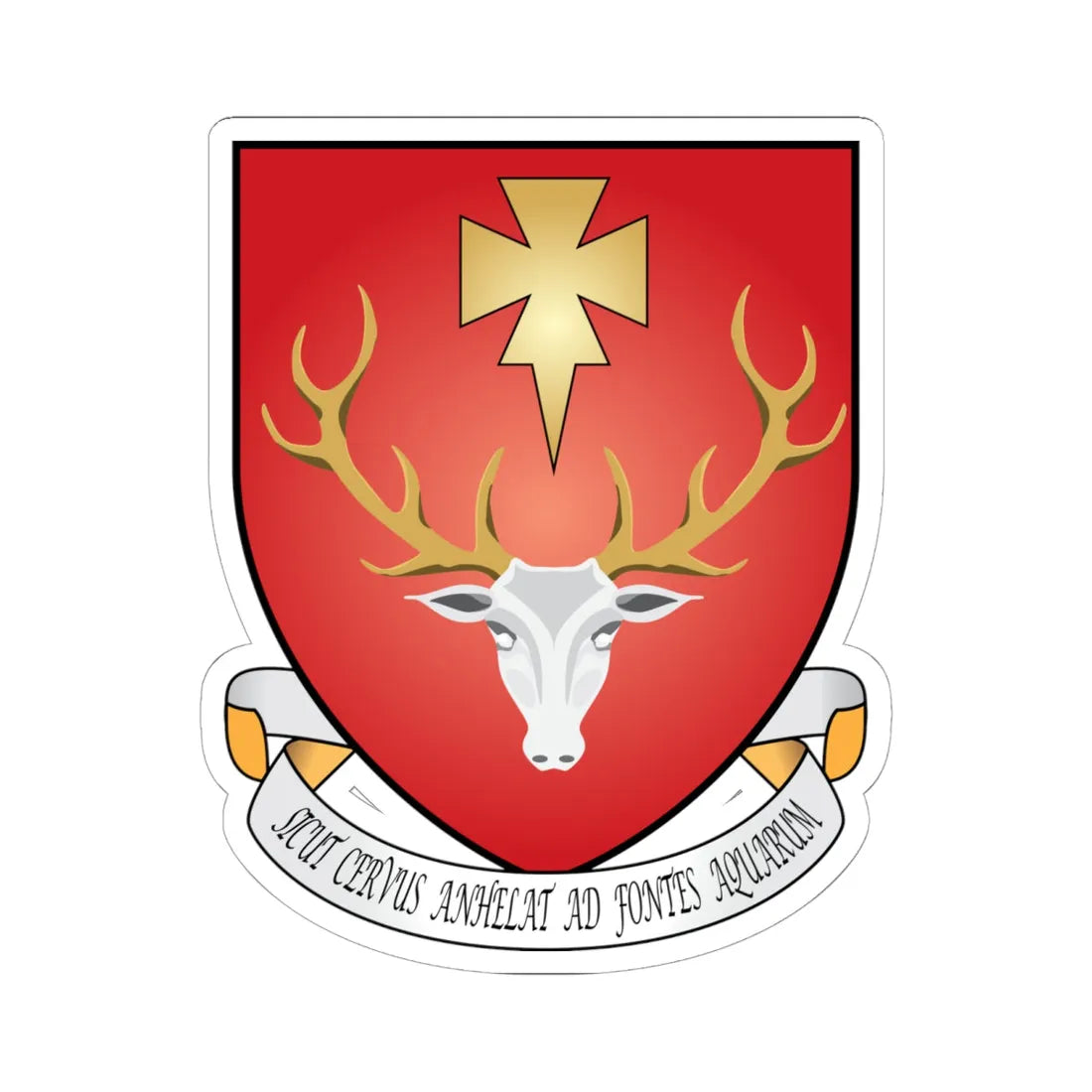 Hertford College Oxford Coat Of Arms Motto (England) (Coat of Arms) STICKER Vinyl Kiss-Cut Decal 6 Inch White - The Sticker Space
