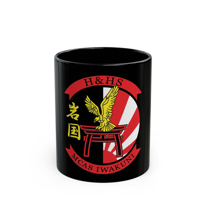 H&HS MCAS Iwakuni (USMC) Black Coffee Mug-11oz-The Sticker Space