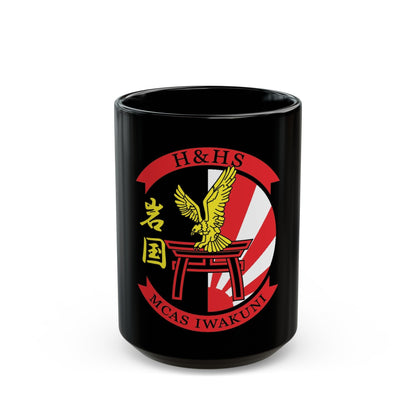 H&HS MCAS Iwakuni (USMC) Black Coffee Mug-15oz-The Sticker Space