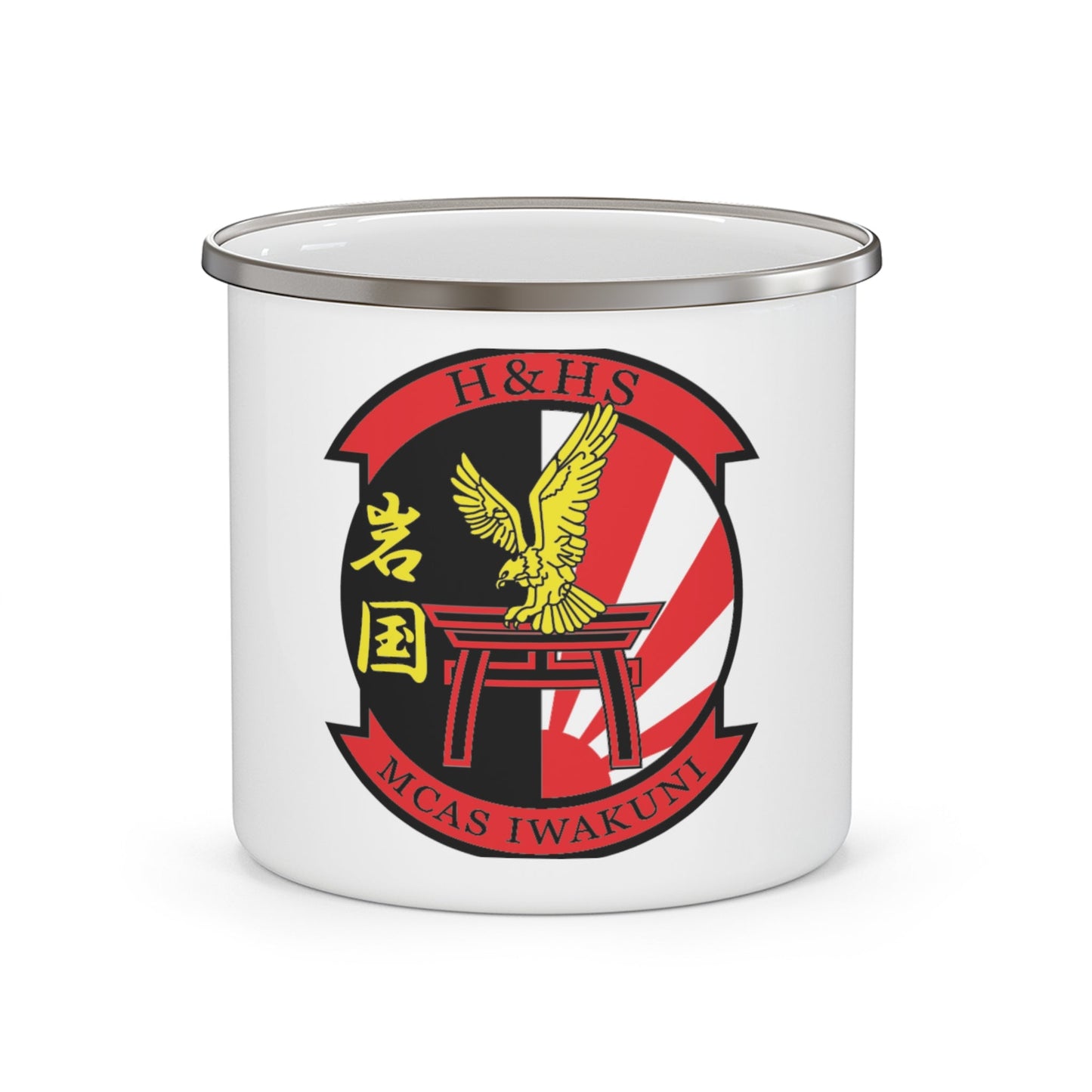 H&HS MCAS Iwakuni (USMC) Enamel Mug-12oz-The Sticker Space