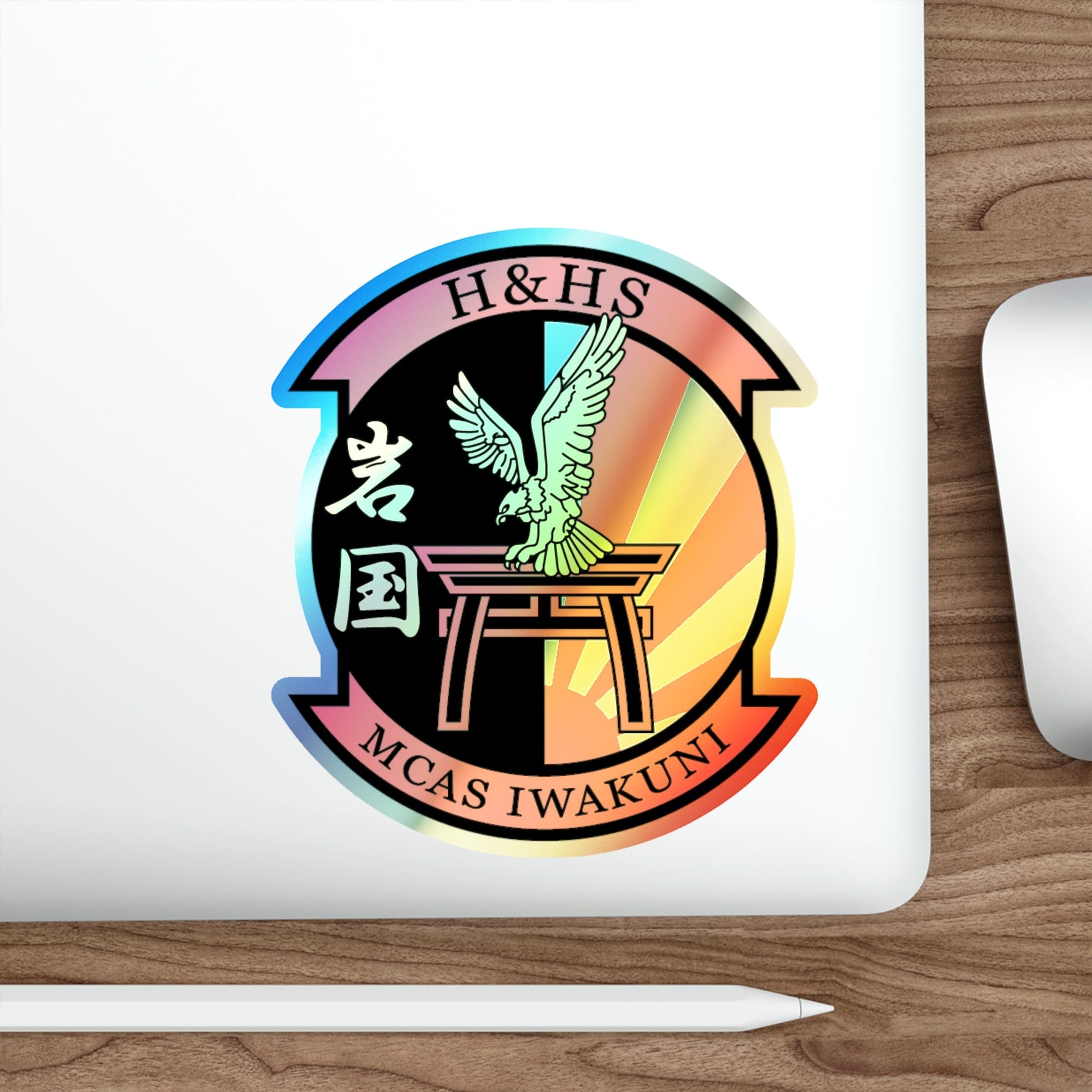 H&HS MCAS Iwakuni (USMC) Holographic STICKER Die-Cut Vinyl Decal-The Sticker Space