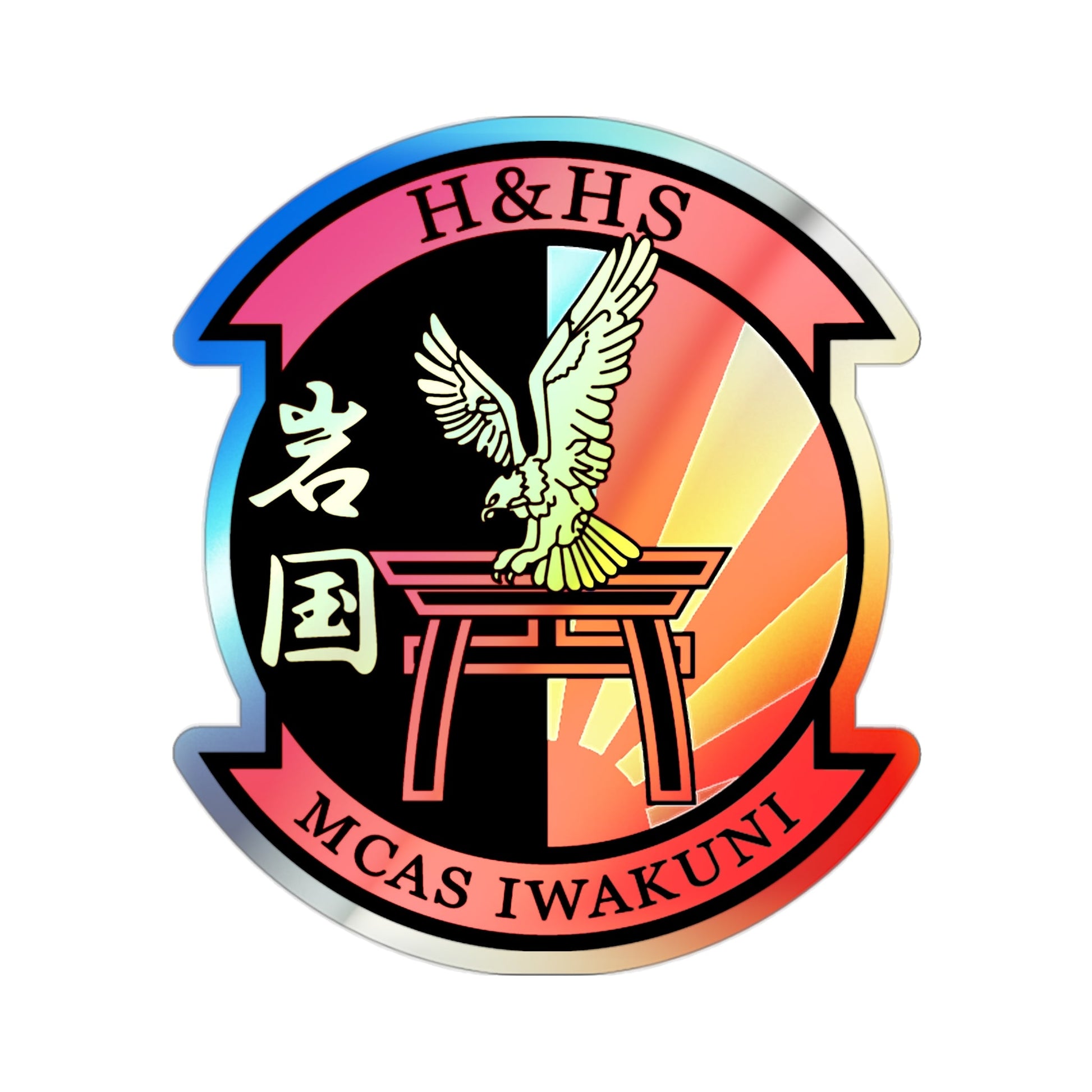 H&HS MCAS Iwakuni (USMC) Holographic STICKER Die-Cut Vinyl Decal-2 Inch-The Sticker Space