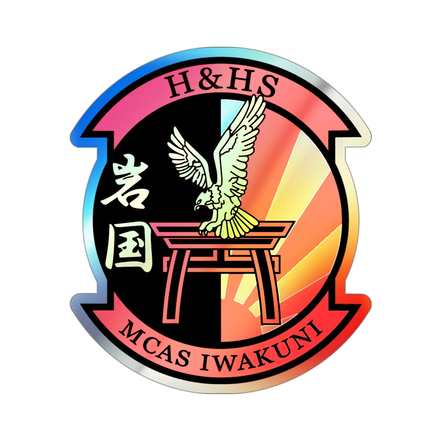 H&HS MCAS Iwakuni (USMC) Holographic STICKER Die-Cut Vinyl Decal-3 Inch-The Sticker Space